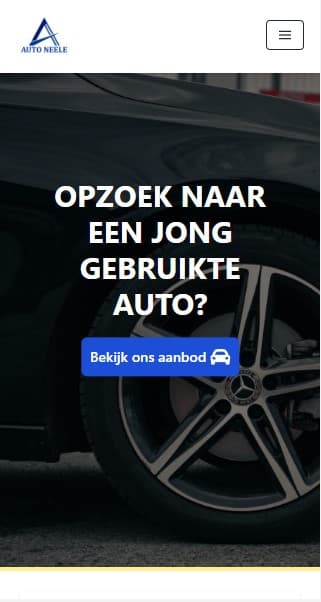 De website van Auto Neele, gemaakt met Appset, getoond op een telefoon